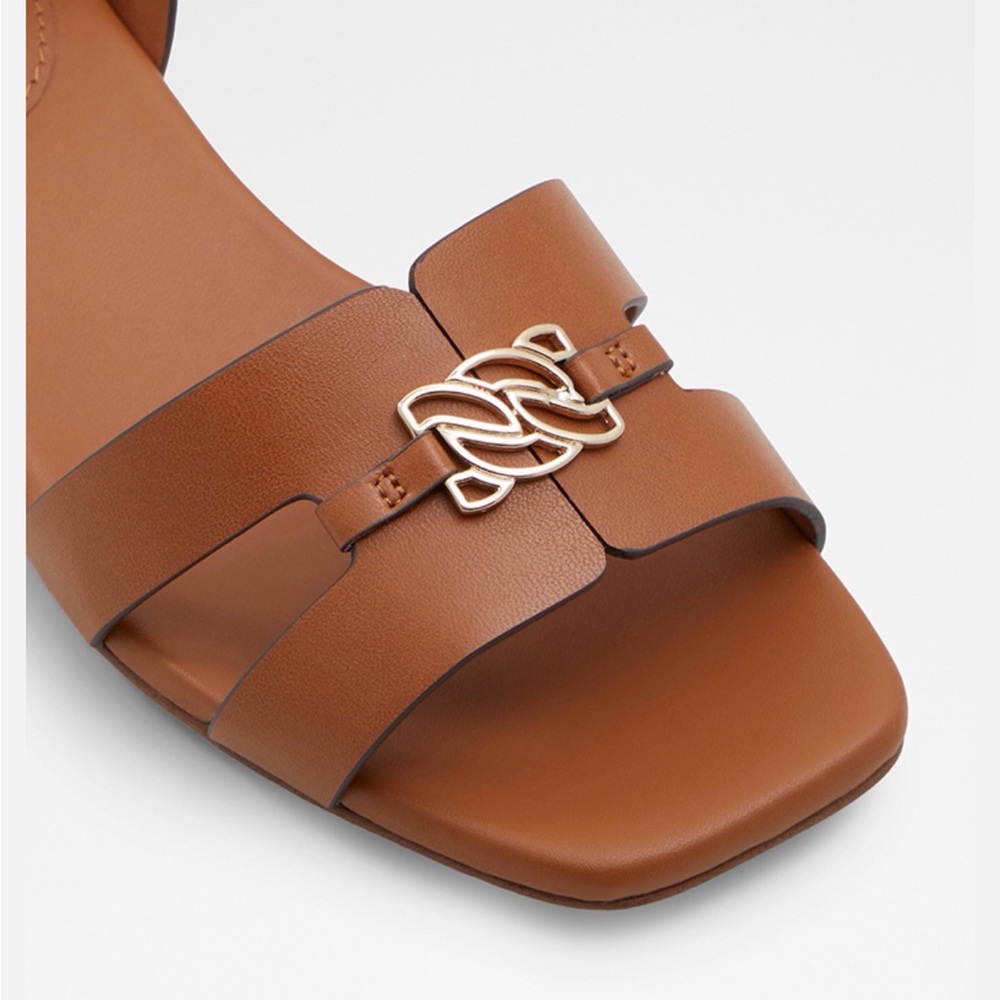 Aldo Flex JINANE Cut-Out Heel Slingback Sandals Open Toe Buckle Tan Size‎ 6.5 - Picture 9 of 11